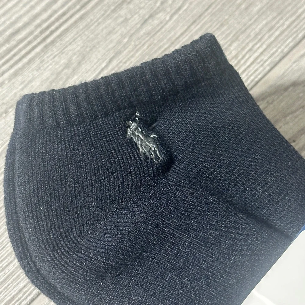 Polo Ralph‎ Lauren Mens Low Cut Socks 4 Pairs Navy Grey No Show Fits Shoe 6-12.5